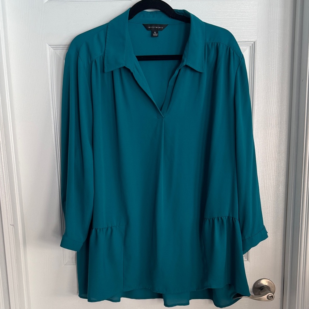 Worthington Teal Blouse for Women